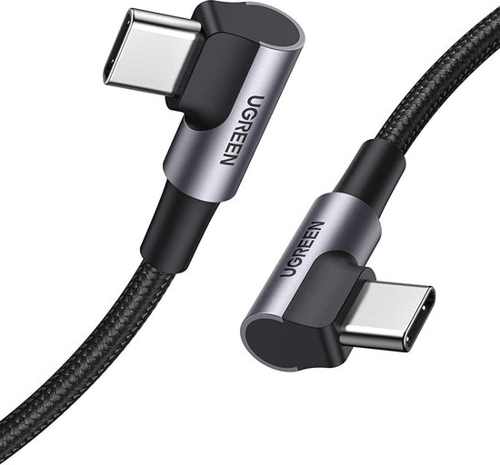 UGREEN Câble USB C vers USB C Coudé 100W 5A pour Charge Rapide en Nylon Tressé