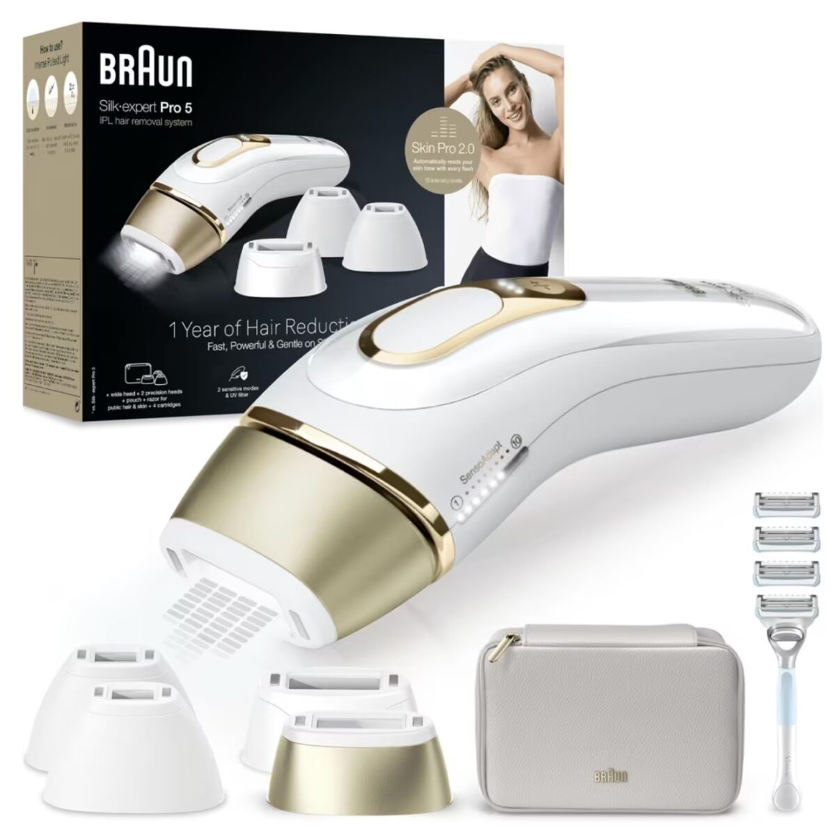 Épilateur à Lumière Pulsée Braun Silk expert Pro 5, 4 têtes – Image 1