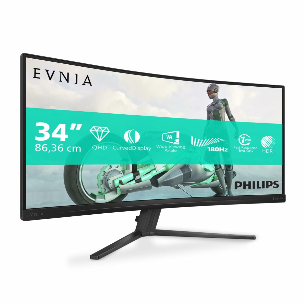 Evnia 34M2C3500L Écran incurvé 34" PHILIPS - Evnia 34M2C3500L 21/9 QHD 180Hz – Image 1